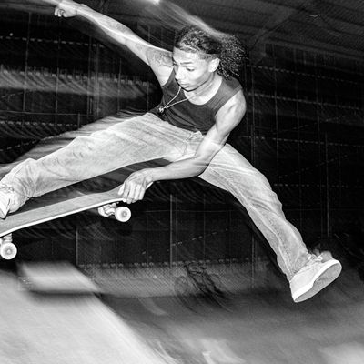 Blurred motion shot of an athletic movement.